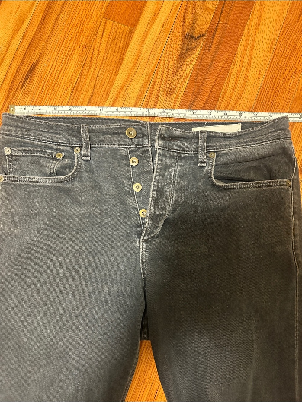 rag & bone "Minna" Standard Issue Slim Fit Dark Wash Gray Stretch Denim Jeans 34
